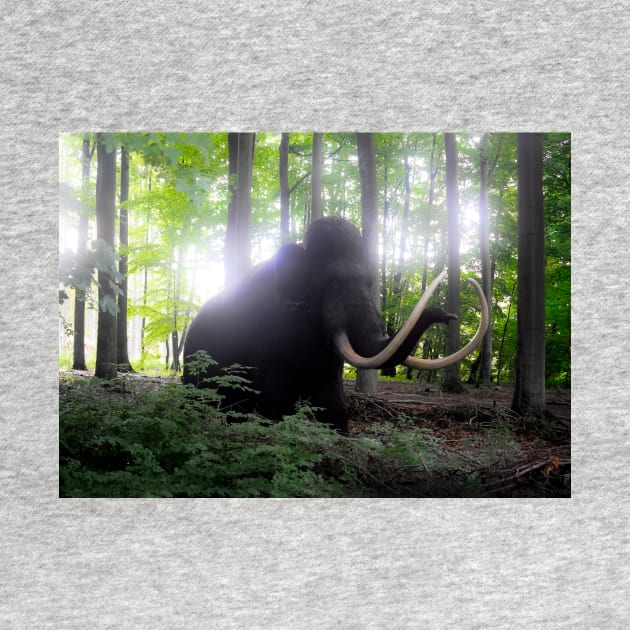 Mammut im Wald mamut mammoth ancient elephant in the woods by coolArtGermany